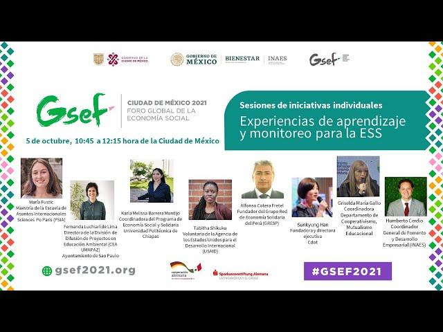 GSEF2021.  Learning and monitoring experiences for SSE (October 5th)