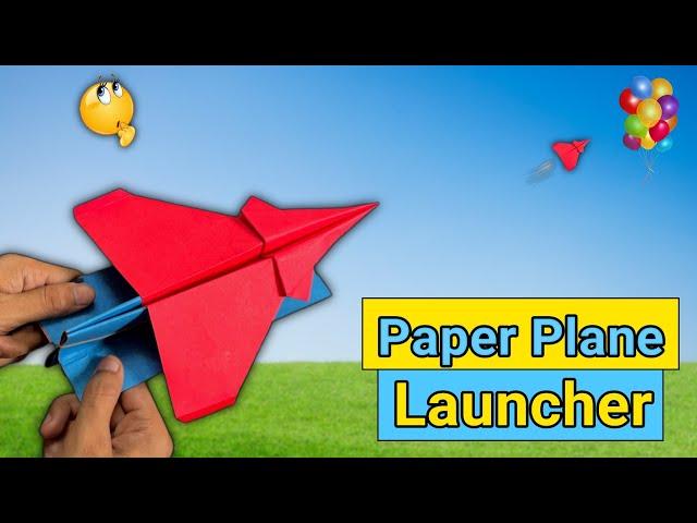 how to make a paper airplane launcher | paper plane launcher | rubberband launcher