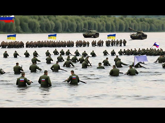 Russian Troops Surrender Helplessly in the Middle of a Ukrainian River