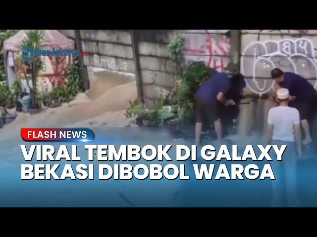 VIRAL Warga Membobol Tembok di Galaxy Bekasi untuk Buang Air Banjir, Polisi: Tujuannya Baik