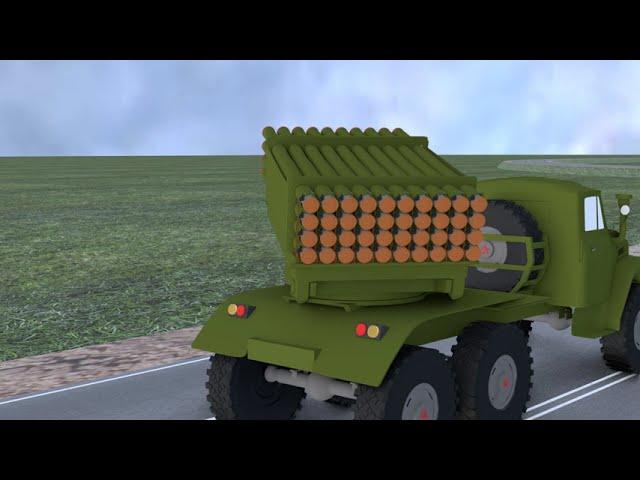 How the multiple launch rocket system MLRS Grad BM-21 works