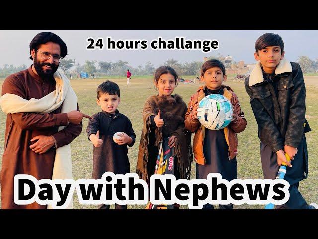 Day with Nephews | 24 hours Challenge |Games Challenge | Yasir Riaz Vlog