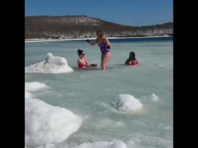 Glamorous cold swimmers