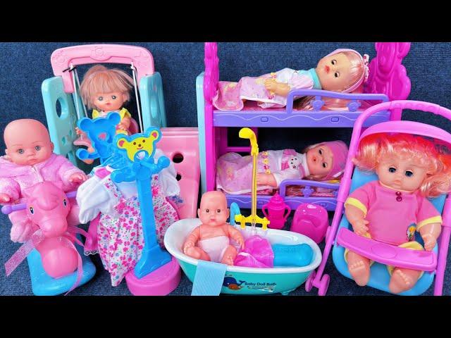 11 Minutes Satisfying with Unboxing Cute Doll Stroller Toys，Baby Bathtub Playset ASMR | Review Toys