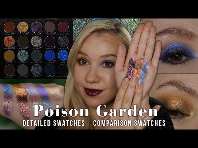 Bella Beaute Bar Poison Garden Palette & Single Eyeshadows | Detailed swatches, comparison swatches