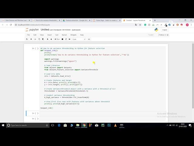 How to perform variance thresholding for feature selection in Python?