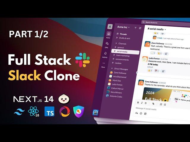 Build a Real-Time Slack Clone With Nextjs, React, Tailwind, Auth.js | Part 1/2 (2024)