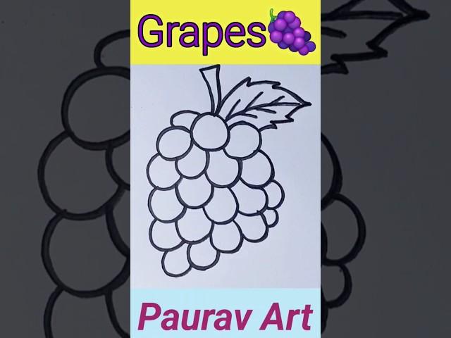 Grapes  Drawing Idea #shorts #youtubeshorts #art #pauravart
