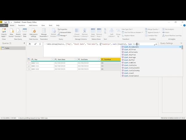 Use Power BI, Power Query to Combine ( Concatenate, Merge  ) multiple rows into a single row value.