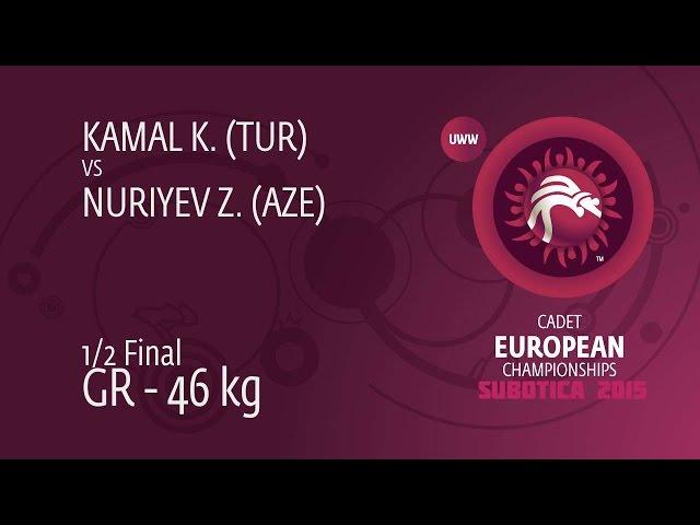 1/2 GR - 46 kg: K. KAMAL (TUR) df. Z. NURIYEV (AZE) by TF, 9-0