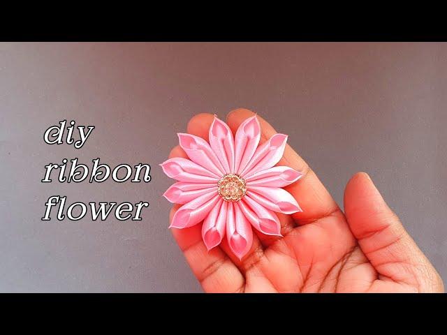 Ribbon flower / How to make ribbon flowers / Fabric Flower making / Ribbon flower how to make