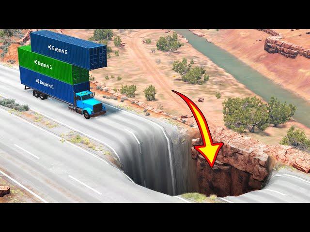 Cars vs Giant Pit - BeamNG Drive -  ULTIMATE Edition Compilation