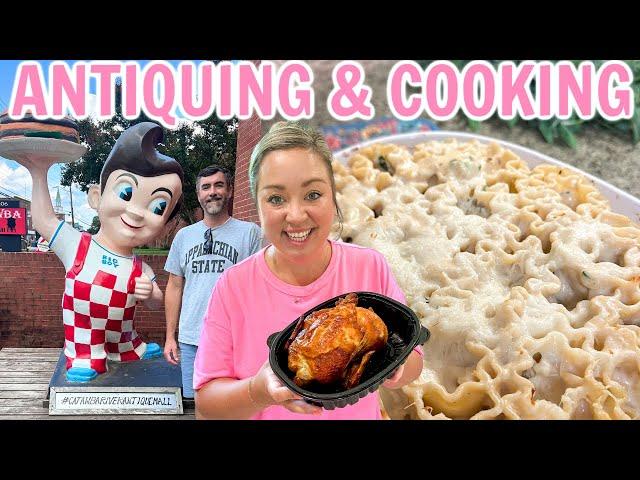 ANTIQUE SHOPPING AND COOKING | DELICIOUS EASY DINNER IDEA | ESTATE SALE WITH MOM