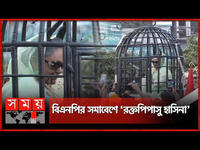 নয়াপল্টনে খাঁচায় বন্দি ‘দানব হাসিনা’ | BNP Rally | Dhaka News | Somoy TV