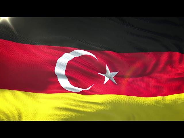 3D Flagge der Deutschtürken (Türken in Deutschland) / Flag of Turks in Germany (Germanturks)