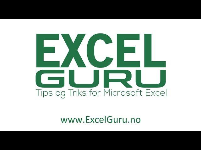 Excel på norsk: Velkommen til ExcelGuru