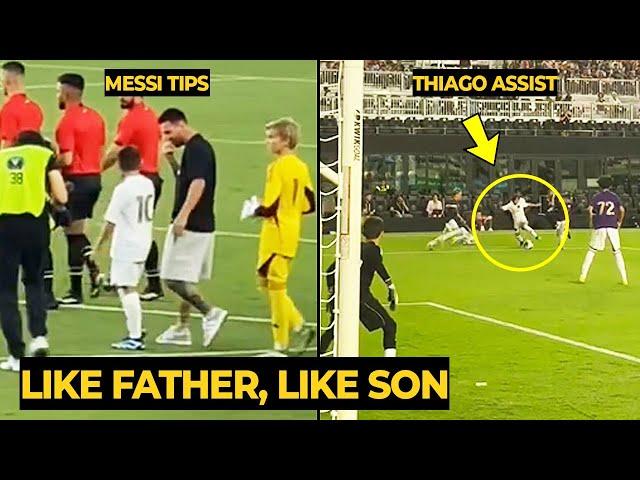 MESSI gave Thiago Messi tips before his son made an ASSIST for Miami U12 vs Orlando in today match