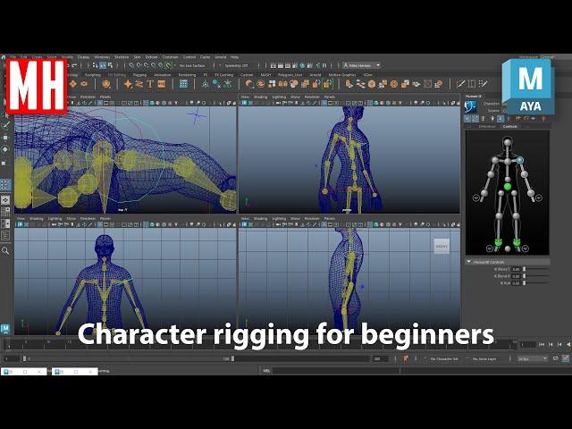 Character rigging for beginners in Maya 2024 ( 4K Video )