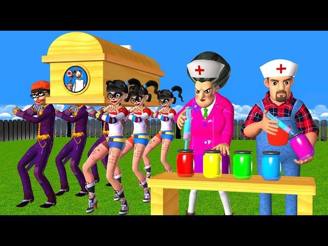 Scary Teacher 3D Doctor Miss T and stranger vaccination vaccine Troll Nickjoker vs Tani harley quinn