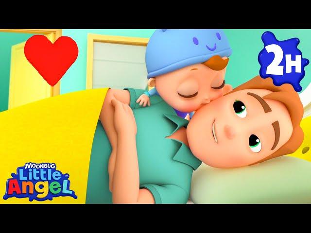 Morning Kiss For Daddy | Little Angel + More Nursery Rhymes and Kids Songs | Bingo and Baby John