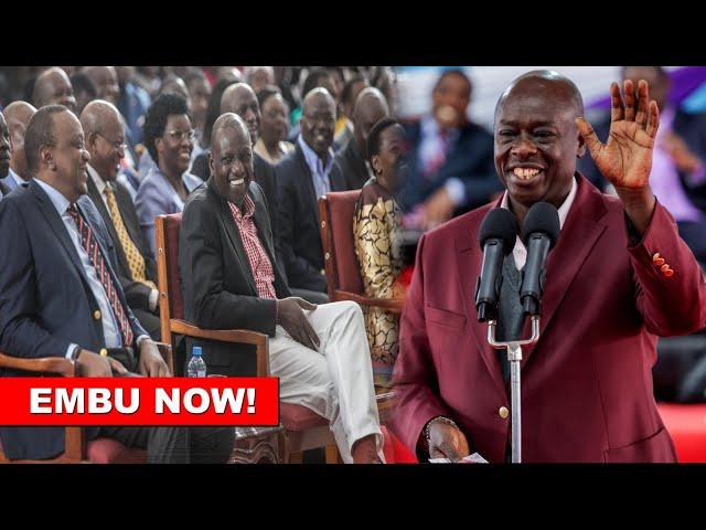 LIVE: FIREWORKS AS UHURU, RUTO, GACHAGUA AND KINDIKI MEET FACE TO FACE IN EMBU AFTER IMPEACHMENT!