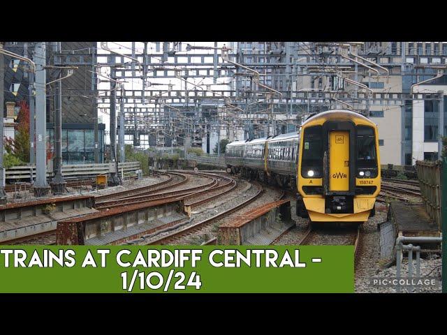 Trains at Cardiff Central - 1/10/24