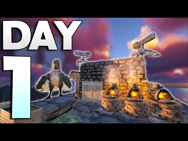 Claiming The BEST Crouch Cave on Day 1! - ARK