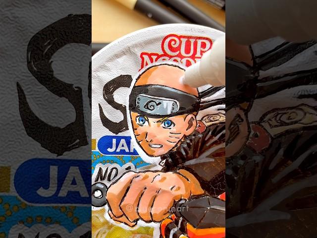Drawing Naruto on Cup Ramen  - with AR Drawing App  #narutoshippuden #ARDrawing #ardrawingapp