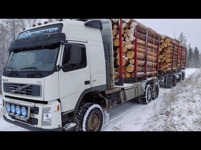 Volvo лесовоз. Не поднялся в гору