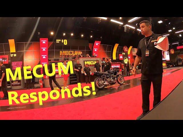 MECUM AUCTION RESPONDS IN A BIG WAY TO THE SELLER'S SCAM