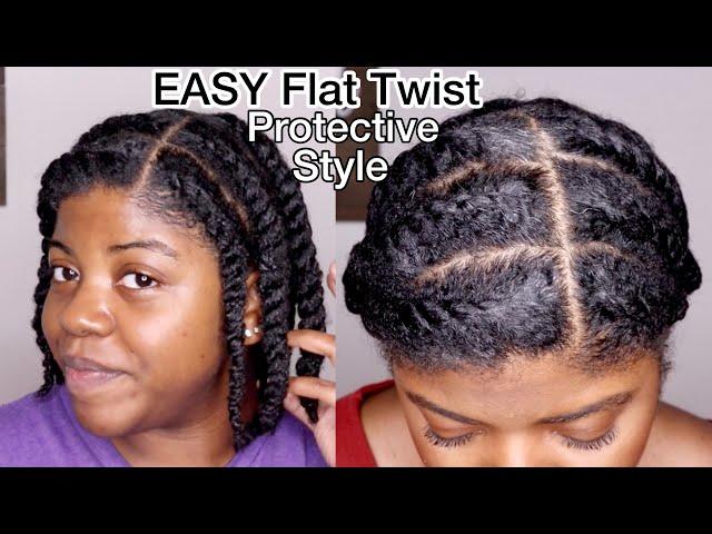 Easy Protective Style - Flat Twist Bun