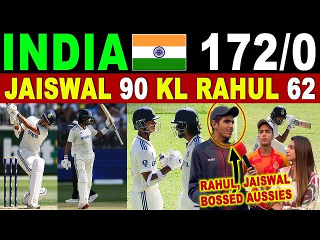 INDIA LEAD BY 218 | JAISWAL 90* KL RAHUL 62 | IND VS AUS 1st TEST DAY 2 | PAK REACTIONS