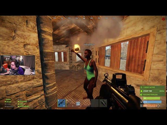 Ludwig getting headshot while talking to Shroud#Rust