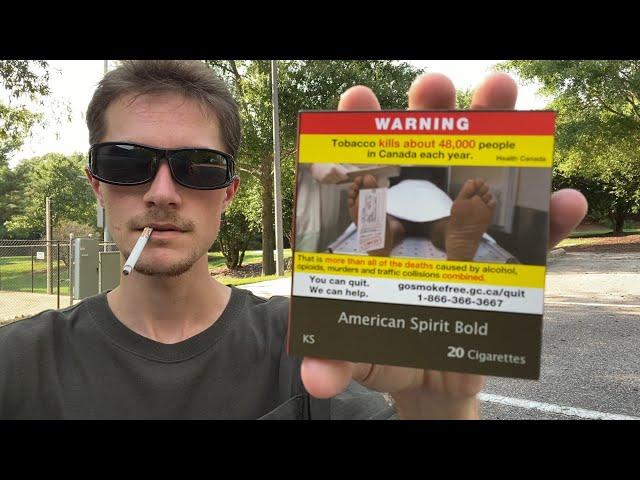 Smoking an American Spirit Bold Cigarette from Canada - Review