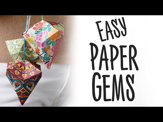 DIY Paper Gems: Easy Papercraft Tutorial + Free Template