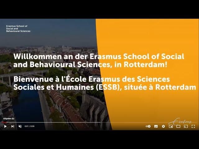 Welcome to the Erasmus School of Social and Behavioural Sciences