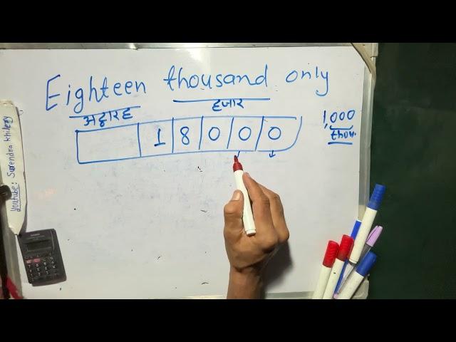 eighteen thousand only कैसे लिखते हैं | 18,000 Number Spelling | | Hindi | Maths Teacher