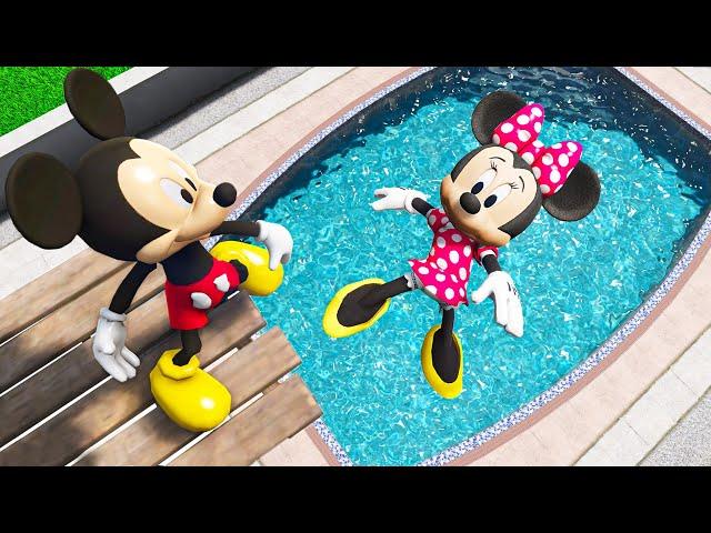 GTA 5 Mickey Mouse vs Minnie Mouse Water Ragdolls & Fails Ep.6 [Euphoria Physics]