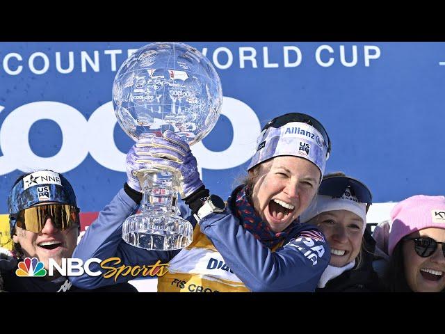 Jessie Diggins clinches CRYSTAL GLOBE with thrilling win in final race of season | NBC Sports