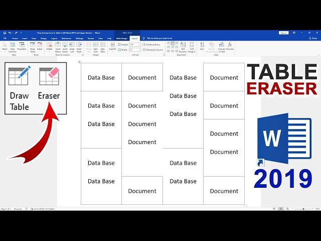 How to Erase Line in Table in MS Word 2019 and Upper Version