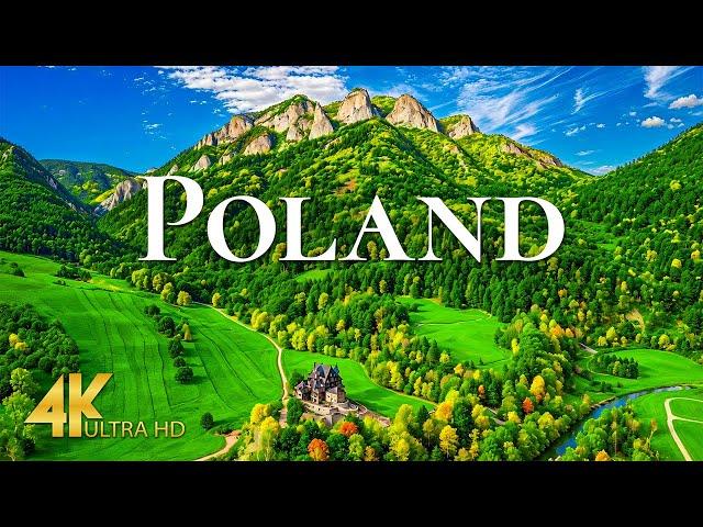 FLYING OVER POLAND (4K UHD) - From Mountains to Medieval Towns with Calming Music 4K Video UHD