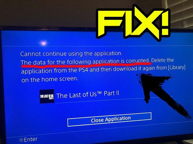 Last of us 2 corrupted data fix