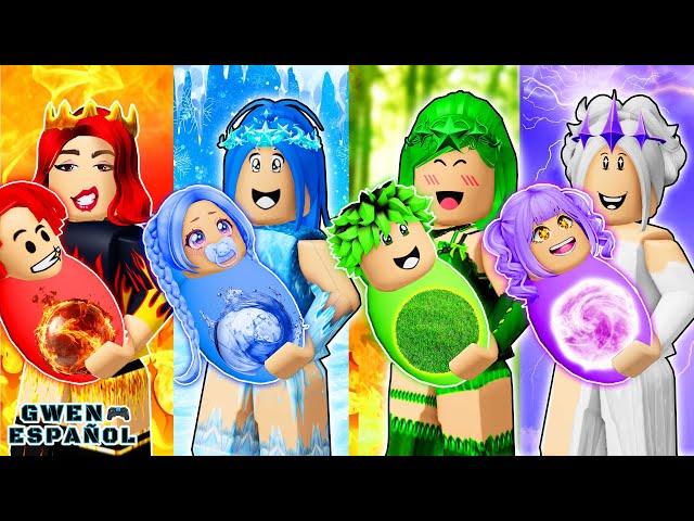 ROBLOX BrookhavenRP: Fire, Water, Air and Earth! Four Elements Girls and Boys | Gwen Roblox Español