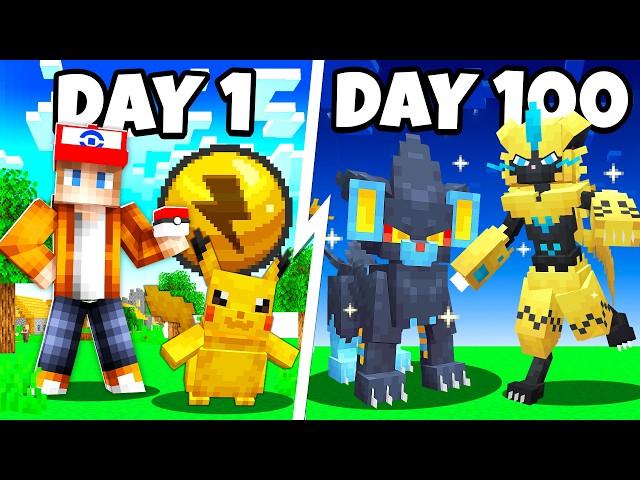 I Spent 100 DAYS as a ELECTRIC TRAINER in Pokémon Minecraft Against my Rival! (Duos Cobblemon)