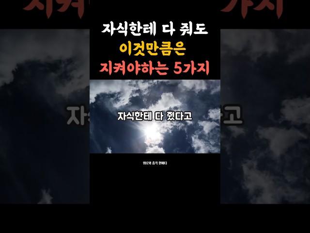 자식한테 다 줘도 이것만큼은 지켜야 하는 5가지 #부모의지혜 #중년공감 #자식교육 #감성쇼츠  #위로와충격한마디 #노후준비 #삶의기준  #자기존중 #단단한삶 #인생조언