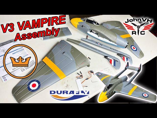 NEW! Durafly Vampire V3 Unboxing and HOW TO BUILD Review Video 70mm EDF Jet  @HobbyKingOfficial