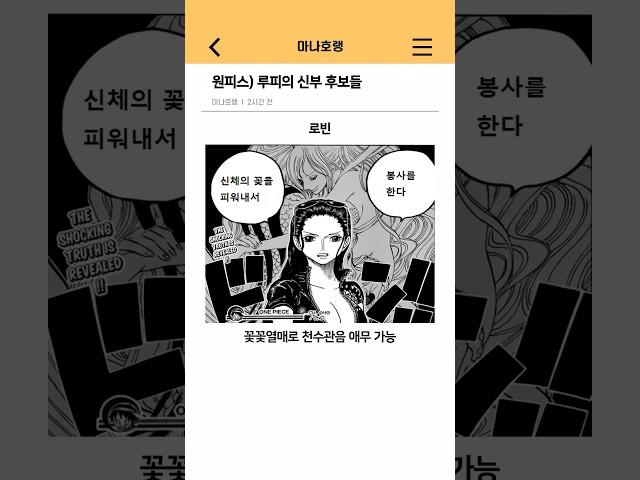 원피스) 루피의 신부 후보들