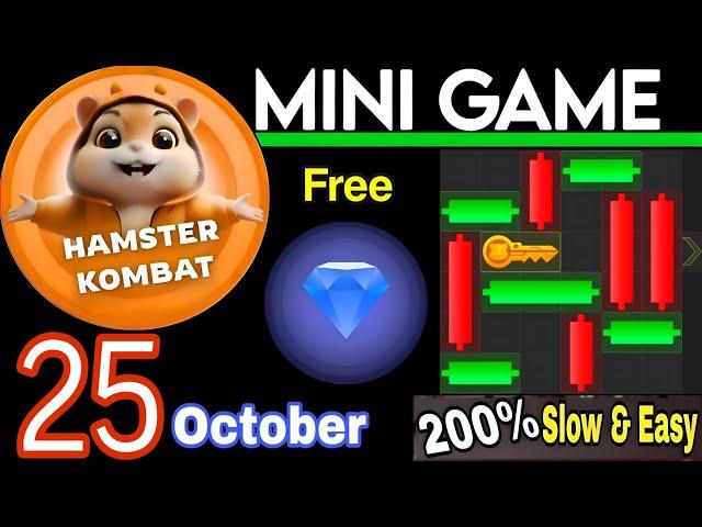 25 October  Puzzle Trick: P2E Hamster Kombat key MiniGame Solved, slow step by step! 