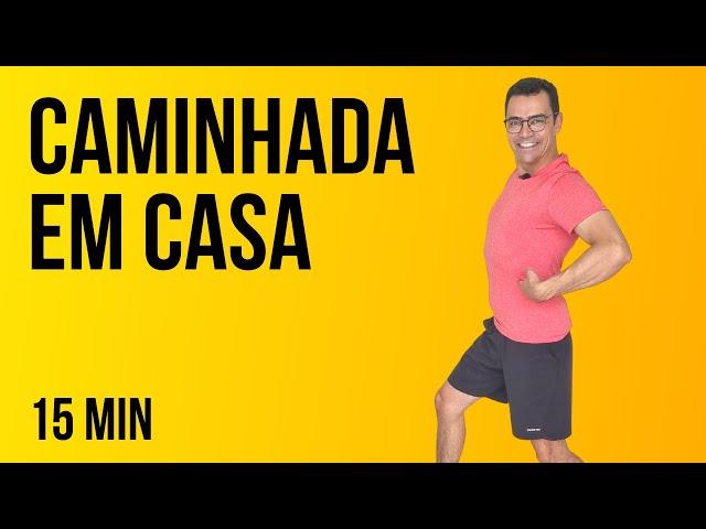  CAMINHADA EM CASA para EMAGRECER | 15 minutos | AO VIVO | Ginástica Iniciantes | Aurélio Alfieri