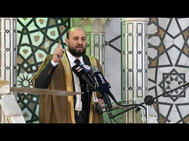 Syria's new transitional PM Mohammad al-Bashir addresses crowd at Umayyad Mosque | AFP